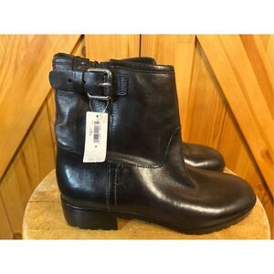 Gap Leather Black Buckle Moto Riding Boots Size 6 Women's nwt read